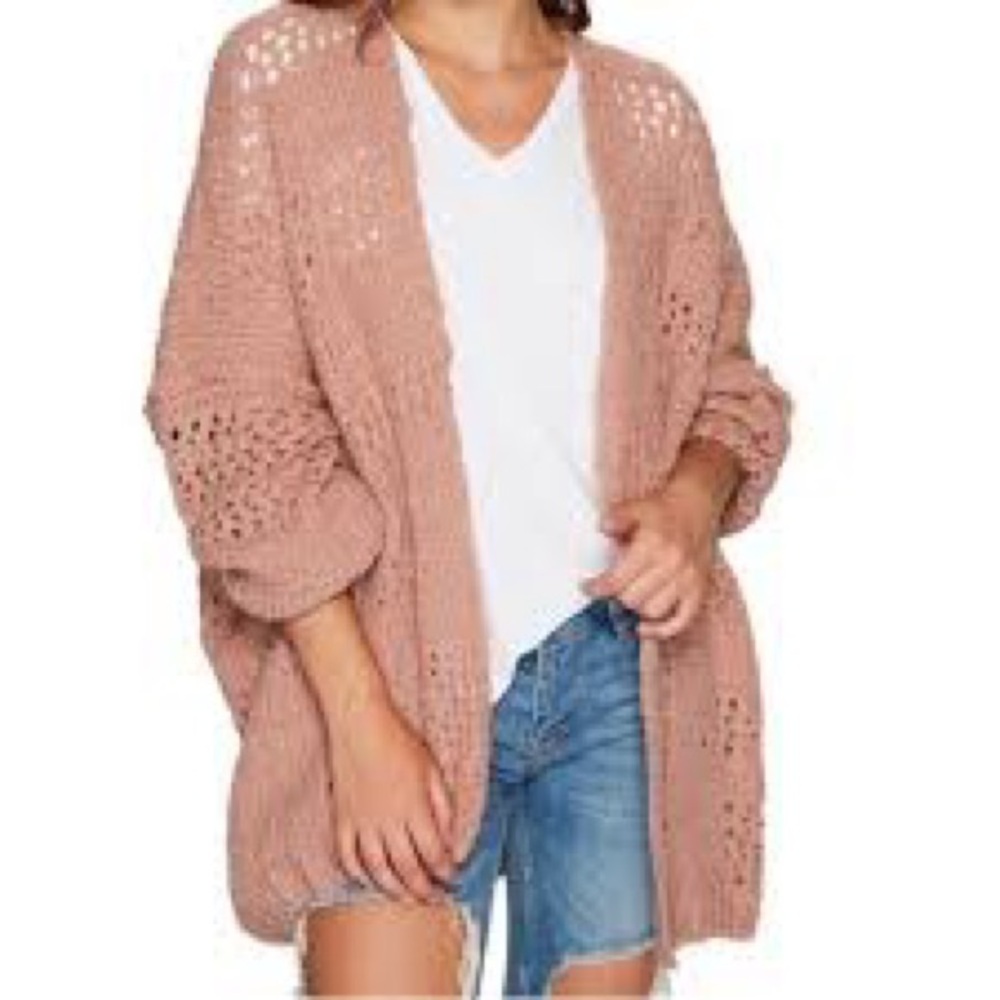 Free People Women's Knit Cardigan in Pink